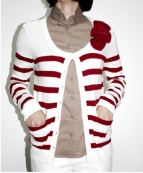 ЖАКЕТ жін. арт. 893/233A колір 446 (молочний, полоска бордо)